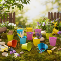 Colorful buckets, Ø8cm H7.5cm, 12 pieces | Floristik24.co.uk