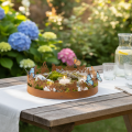 Tray with butterflies, spring, table decoration, metal decoration, rusted finish, Ø20cm H6.5cm | Floristik24.co.uk