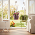 Glass flower pot/hanging lantern, purple/green, 14cm, 2 pieces | Floristik24.co.uk