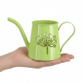 Decorative metal watering can, dandelion design, green, 12cm high, 2 pieces, decorative vase, shabby chic | Floristik24.co.uk
