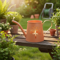Metal decorative watering cans, orange dandelion design, tealight holders, 12cm, 2 pieces | Floristik24.co.uk