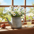 Decorative metal teapot, vintage style, grey, 24×14×14cm, retro shabby chic style | Floristik24.co.uk
