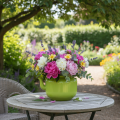 Decorative teapot as a flower vase, nostalgic retro style | Floristik24.co.uk