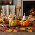 Pumpkin figurine for autumn table decoration, autumn decor, 10cm, 2 pieces | Floristik24.co.uk