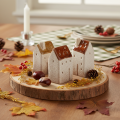 Decorative ceramic miniature houses set, table decoration, 9cm, 3 pieces | Floristik24.co.uk