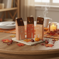Decorative ceramic miniature house with windows, 14cm, 3 pieces | Floristik24.co.uk