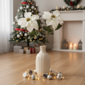Artificial white poinsettia, large flowering branch decoration, 65cm, 2 pieces | Floristik24.co.uk