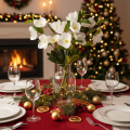 Christmas Rose Artificial Flower White Decorative Artificial Flower Bunch, 40cm, 4 Pieces | Floristik24.co.uk