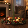 Artificial Christmas tree with wooden base for Christmas decorations, 80cm | Floristik24.co.uk