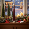 Decorative Christmas tree, slim tree figure on a wooden base, 60cm | Floristik24.co.uk