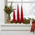 Decorative narrow Christmas tree, artificial Christmas tree on wooden base, 40cm, 3 pieces | Floristik24.co.uk