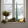 Artificial Christmas tree, decorative tree, delicate design with wooden base, 80cm | Floristik24.co.uk