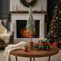 Artificial fir tree, iced, decorative tree on a wooden base for winter decoration and Christmas, 75cm | Floristik24.co.uk