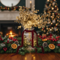 Artificial Eucalyptus Gold Decorative Spray for Table Decoration 24cm | Floristik24.co.uk
