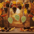 Green Ceramic Pine Cone Hanging Decorations – Set of 3, 5cm | Floristik24.co.uk