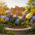Metal Pumpkin Garden Stake – Rustic Autumn Decoration, 100cm | Floristik24.co.uk