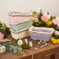 Rectangular Wooden Plant Baskets with Plastic Lining 25cm Set of 4 | Floristik24.co.uk
