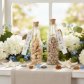 Set of 2 Glass Bottles with Seashells and Tags – 17cm Decorative Maritime Ornament | Floristik24.co.uk
