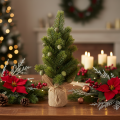 Artificial Mini Christmas Tree in Burlap Sack – Table Decoration, 38cm | Floristik24.co.uk