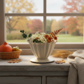 **Cream Decorative Bowl with Flower Petal Design, 9cm**

```html
<h2>Cream Decorative Bowl for Home and Seasonal Styling</h2>

<p>This cream decorative bowl, shaped like an open flower, adds subtle elegance to your home décor. With a height of 9cm, it off | Floristik24.co.uk