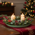 **Green Metal Advent Wreath Plate with Four Candle Holders 24 cm**

```html
<h2>Green Metal Advent Wreath Plate for Seasonal Candle Displays</h2>

<p>
This green metal advent wreath plate features four integrated candle holders, perfect for taper candles  | Floristik24.co.uk