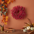 Artificial Gypsophila Wreath Pink Red 30cm | Floristik24.co.uk