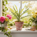 Artificial Fern Branch 45cm Green Decorative Indoor Plant | Floristik24.co.uk