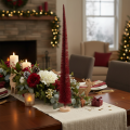 Modern Slim Decorative Christmas Tree with Wooden Base - 80cm | Floristik24.co.uk