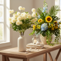 Artificial Chrysanthemum Bundle White Decorative Stems 56cm Set of 4 | Floristik24.co.uk