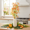 Artificial Orchid Branch Orange 110cm Set of 3 for Indoor Decoration | Floristik24.co.uk