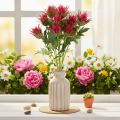 Artificial Red Thistle Stem 67cm for Indoor Decoration – Set of 3 | Floristik24.co.uk