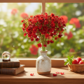 Artificial Red Baby’s Breath Bouquet for Home Decoration, 30cm, 10 Stems | Floristik24.co.uk