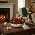 Large Round Decorative Bowl 30cm Light Grey for Home Decor | Floristik24.co.uk