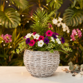 Round Woven Basket with Plastic Liner 23cm White | Floristik24.co.uk