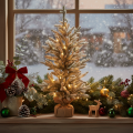 Artificial Snowy Christmas Tree with LED Lights in Burlap Sack – 85 cm, Indoor Use | Floristik24.co.uk