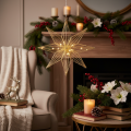 LED Wire Hanging Star Decoration, Battery-Powered, 51 cm, Gold, Indoor Use | Floristik24.co.uk