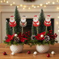 Wooden Santa Picks for Festive Arrangements and Potted Plants 31cm - Set of 12 | Floristik24.co.uk
