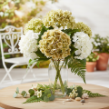 Artificial Hydrangea Flower with Long Stem and Green Leaves 60cm | Floristik24.co.uk