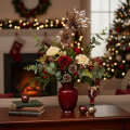 Artificial Dahlia Long-Stemmed with Two Blooms, 75cm, Metallic Champagne | Floristik24.co.uk