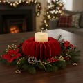 Red Honeycomb Paper Pumpkin Decoration, Set of 4, 24cm | Floristik24.co.uk
