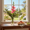 Artificial Gladiolus with Decorative Pink Blossoms, 88cm, for Indoor Use | Floristik24.co.uk