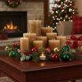 Pillar candles colored caramel various sizes | Floristik24.co.uk