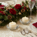 Floristik24 LED Tealight Set of 2 with Real Wax, Warm White Flicker Effect, Timer, 7 cm Diameter