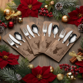 Felt Cutlery Pouches with Deer Motif, 26cm, Brown, Set of 4 | Floristik24.co.uk