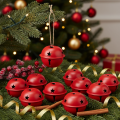 Bell-shaped decorative pendants with star motif, 3cm, 9 pieces | Floristik24.co.uk