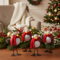 Decorative bird figurine with scarf, winter decoration, 11cm, 4 pieces | Floristik24.co.uk