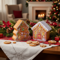 Metal Tin Set Christmas Tree and Gingerbread House Design 14cm | Floristik24.co.uk