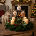 Reindeer Pom-Pom Christmas Decorative Picks, 24cm, Brown, Beige, and White, Set of 12 | Floristik24.co.uk