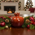 Ceramic Pomegranate Decoration Glossy Red 14cm | Floristik24.co.uk