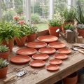 Coaster “Linda” terracotta Ø12cm - 44cm, 1pc | Floristik24.co.uk